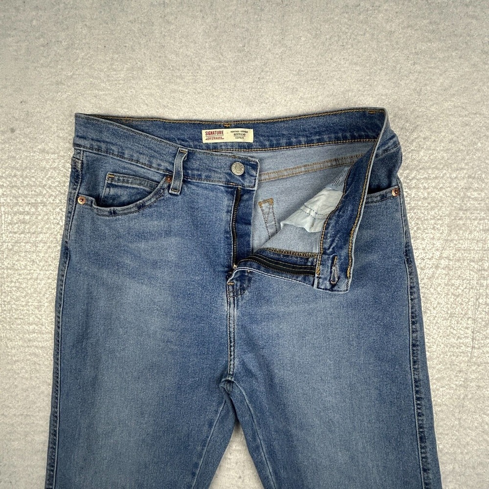 Levi's Jeans Womens 8 30x25 Signature Boyfriend Heritage Cropped High Rise Blue - Picture 5 of 15